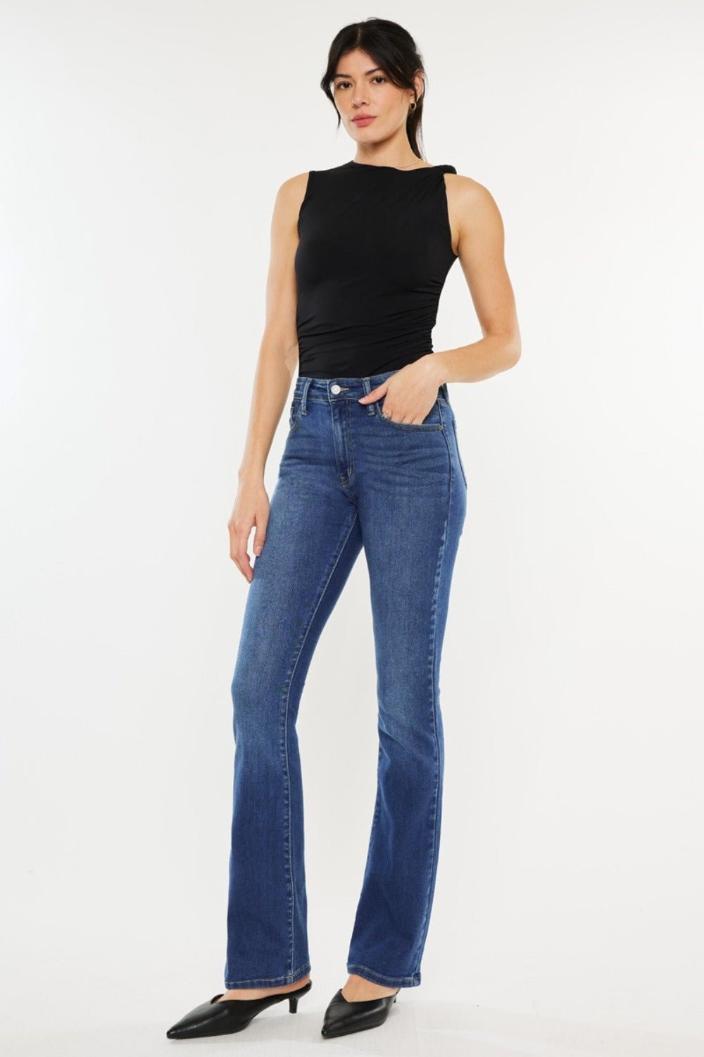 Kancan - Medium Wash High Rise Slim Bootcut Jeans