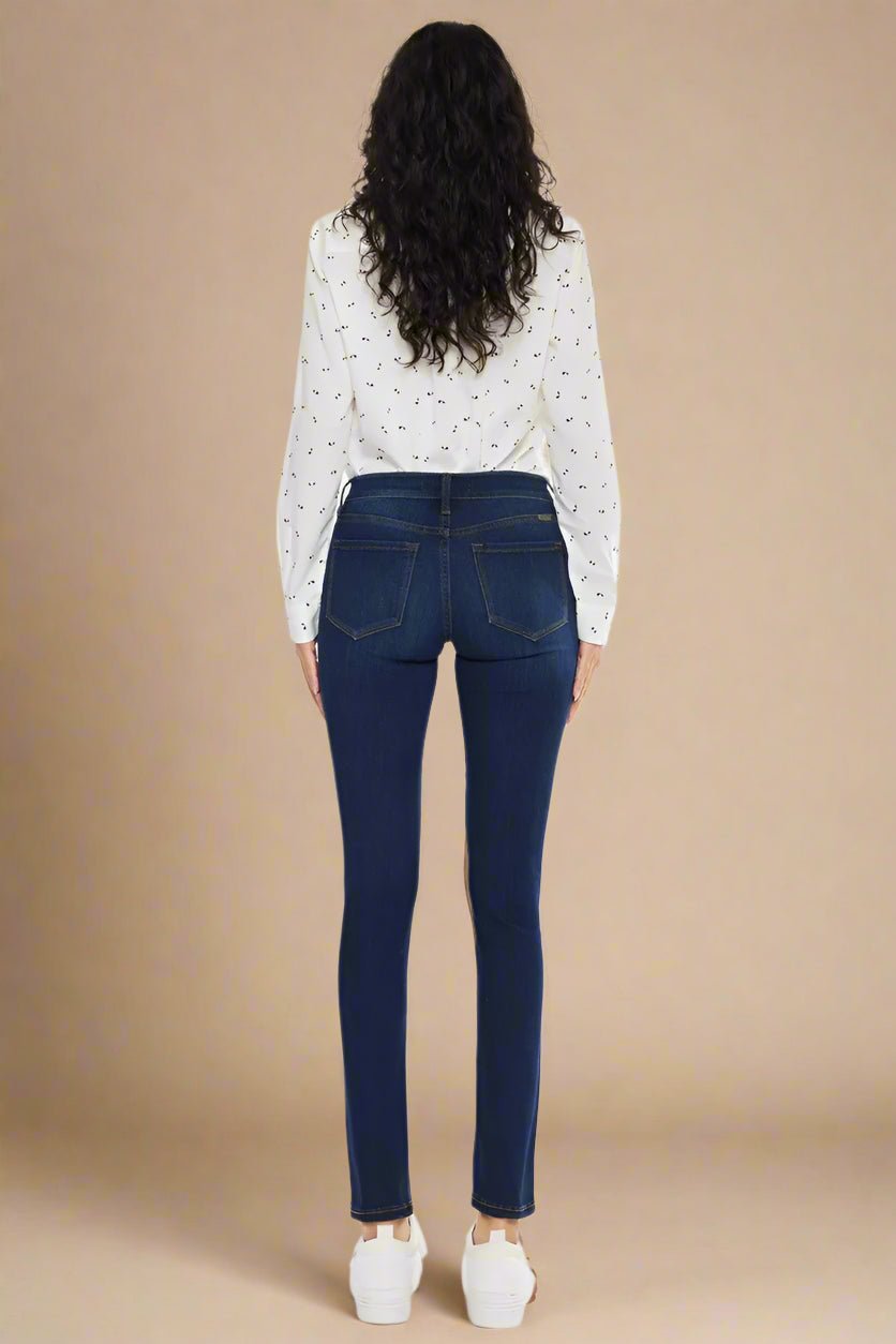 Kancan - Mid Rise Skinny Jeans in Dark Wash