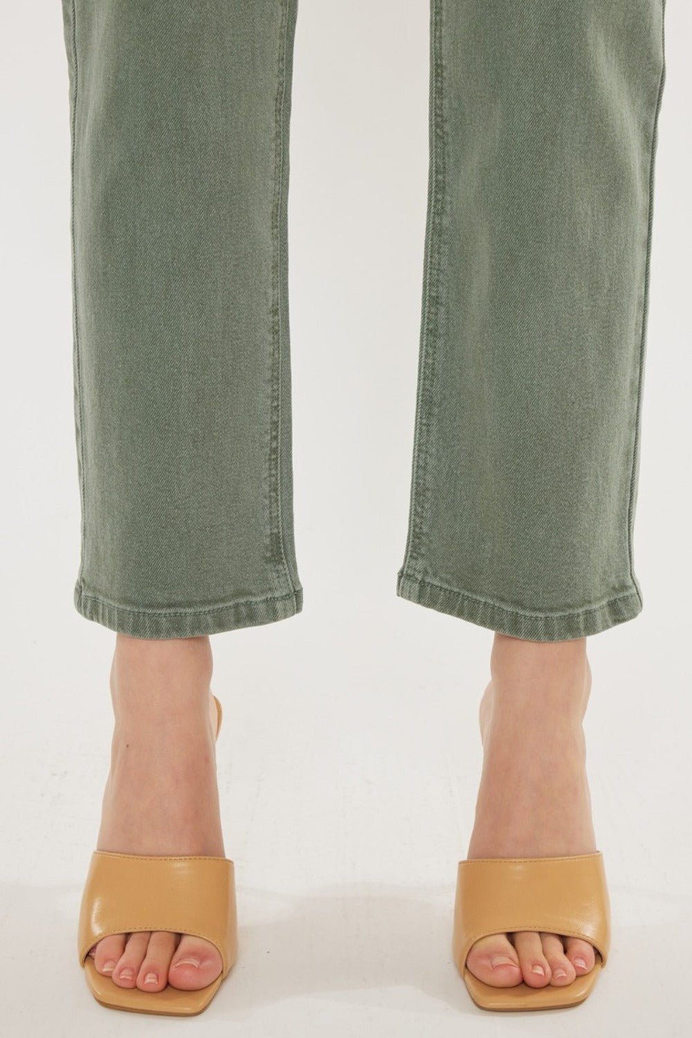 Kancan - Ultra High Rise Straight Leg Jeans in Olive