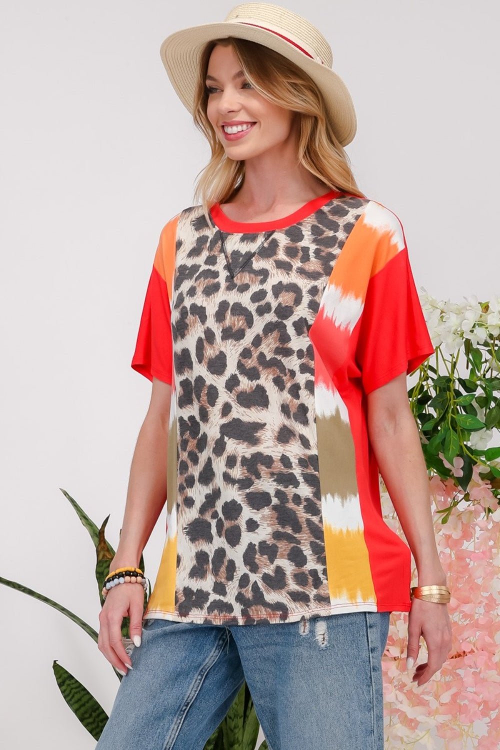 Leopard Color Block T-ShirtT-ShirtCeleste Design