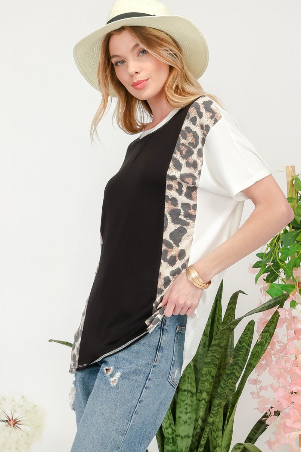 Leopard Color Block T-ShirtT-ShirtCeleste Design
