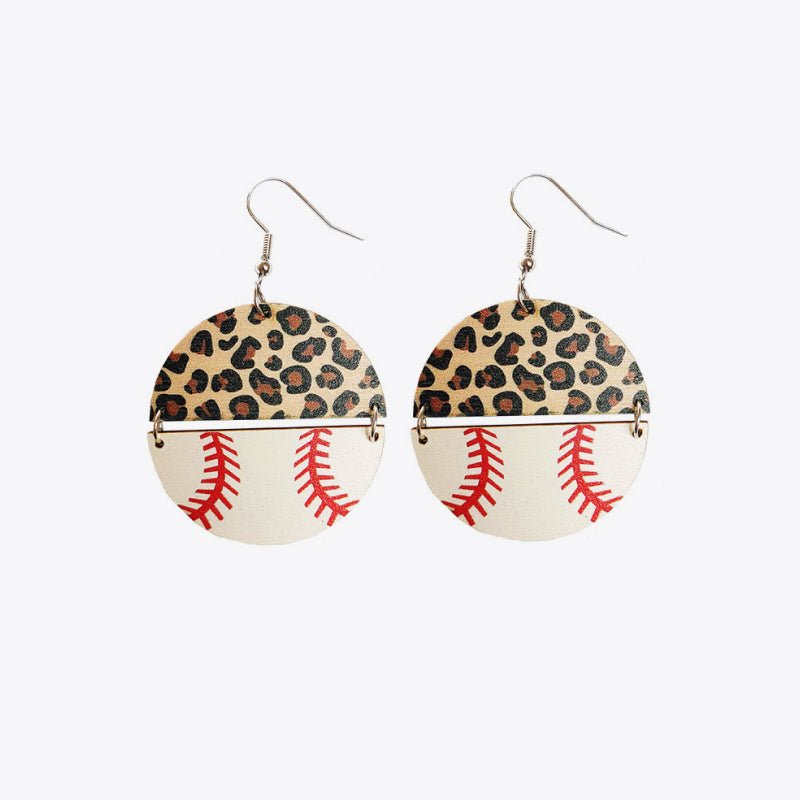 Leopard Sportsball Wooden Dangle EarringsEarringsBeach Rose Co.