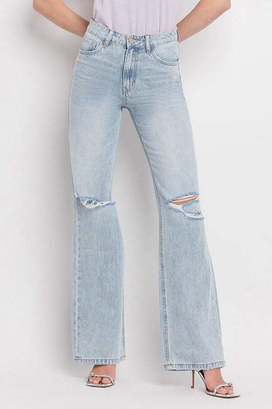 Light Wash 90'S Vintage Super High Rise Flare JeansJeansVervet by Flying Monkey