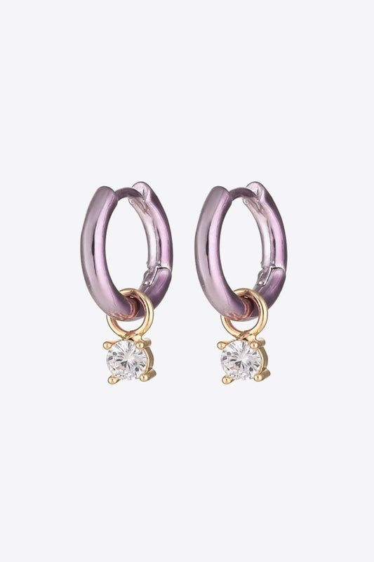 Lilac Huggie Zircon Drop EarringsEarringsBeach Rose Co.