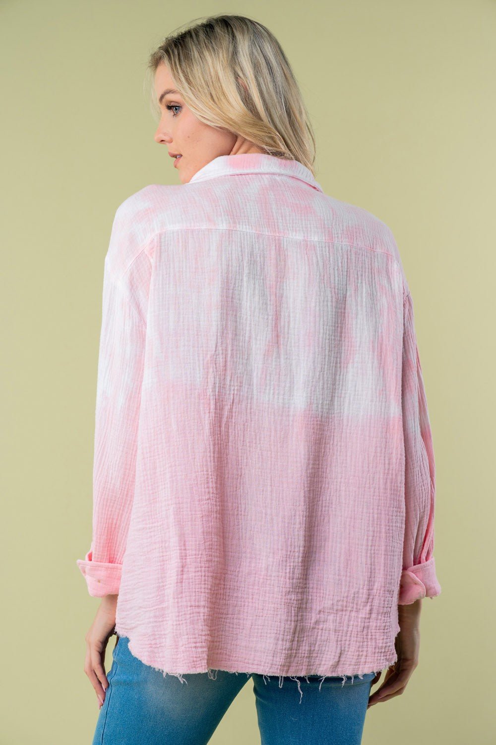 Long Sleeve Tie Dye Shirt in PinkShirtWhite Birch