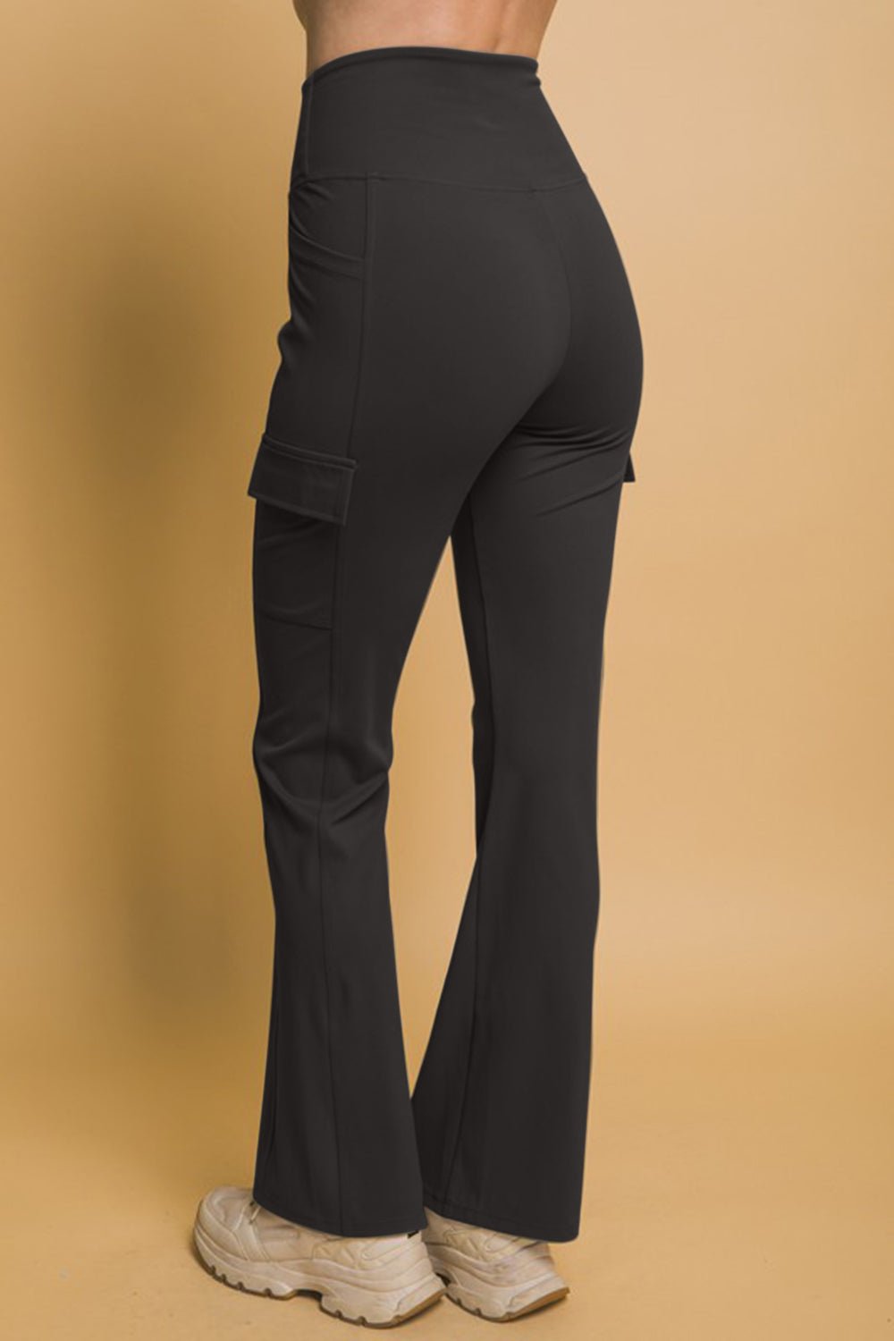 Love Tree - Black Flared Cargo Leggings