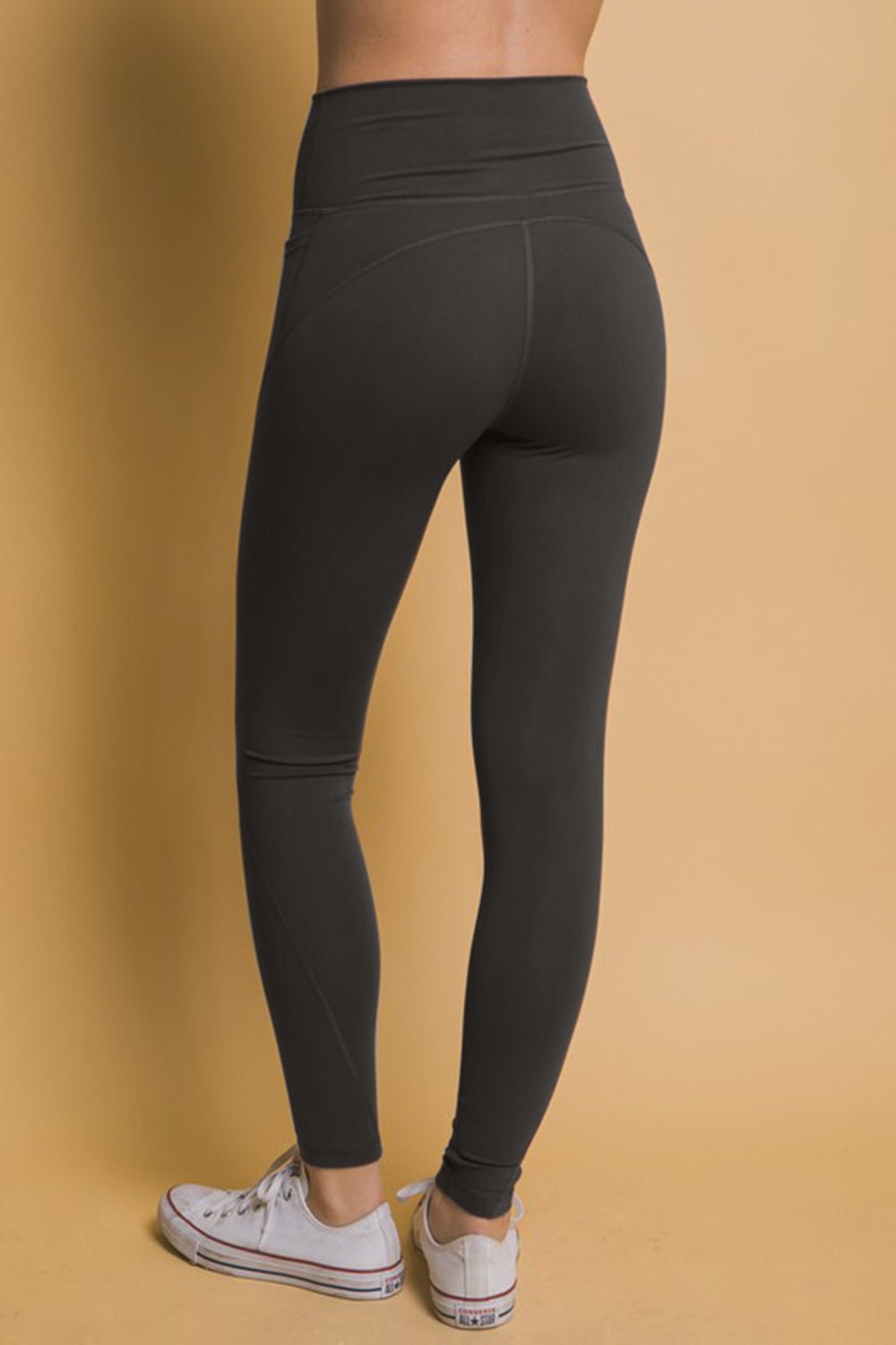 Love Tree - Black High Waist Leggings with Side Pockets