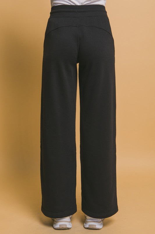 Love Tree - Black Wide Leg Sweatpants with Pockets