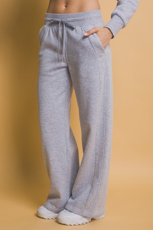 Love Tree - Gray Wide Leg Sweatpants with Pockets