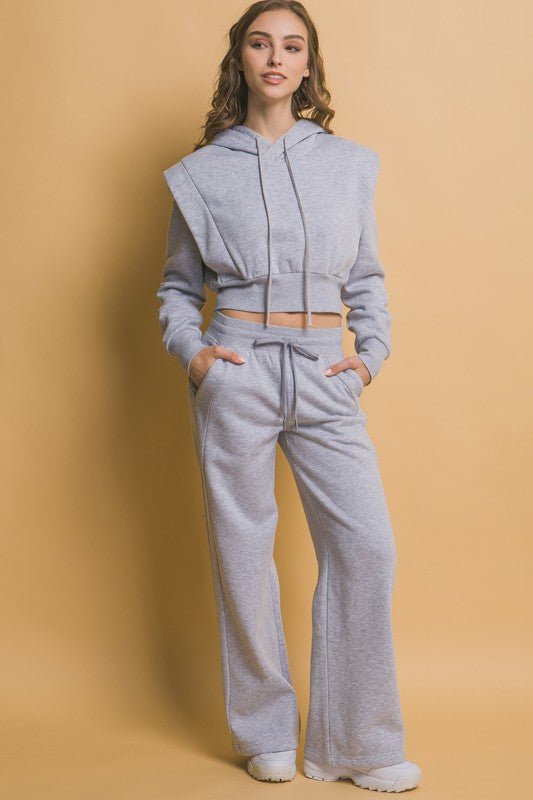 Love Tree - Gray Wide Leg Sweatpants with Pockets