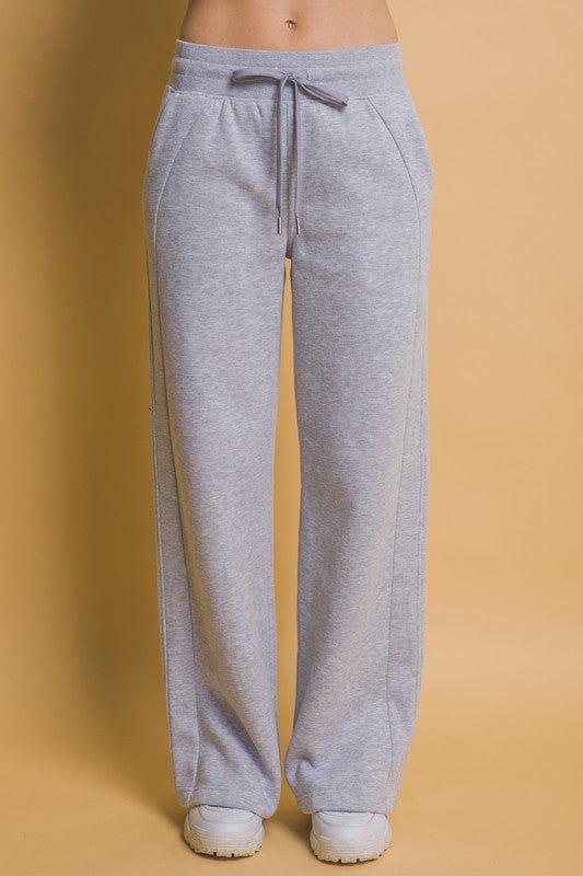 Love Tree - Gray Wide Leg Sweatpants with Pockets