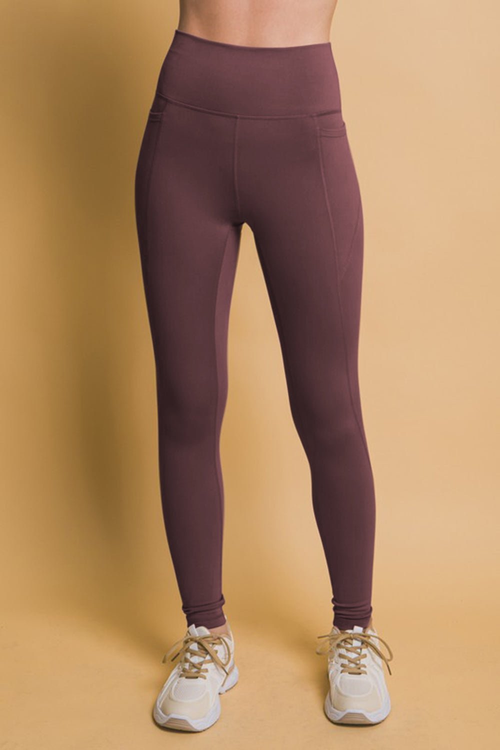 Love Tree - High Waist Leggings with Side Pockets in Mulberry