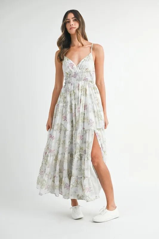 Mable - Ivory Floral Tiered Maxi Dress