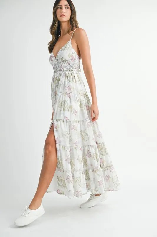 Mable - Ivory Floral Tiered Maxi Dress
