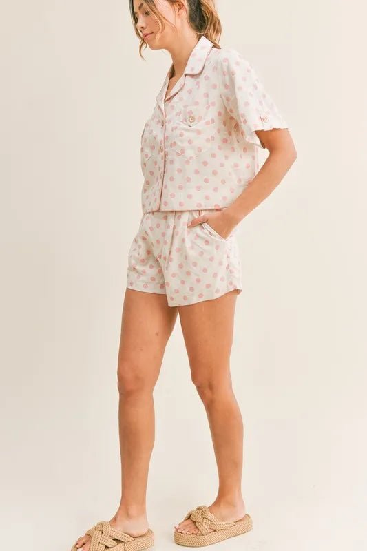 Mable - Pink Dot Pajama Set