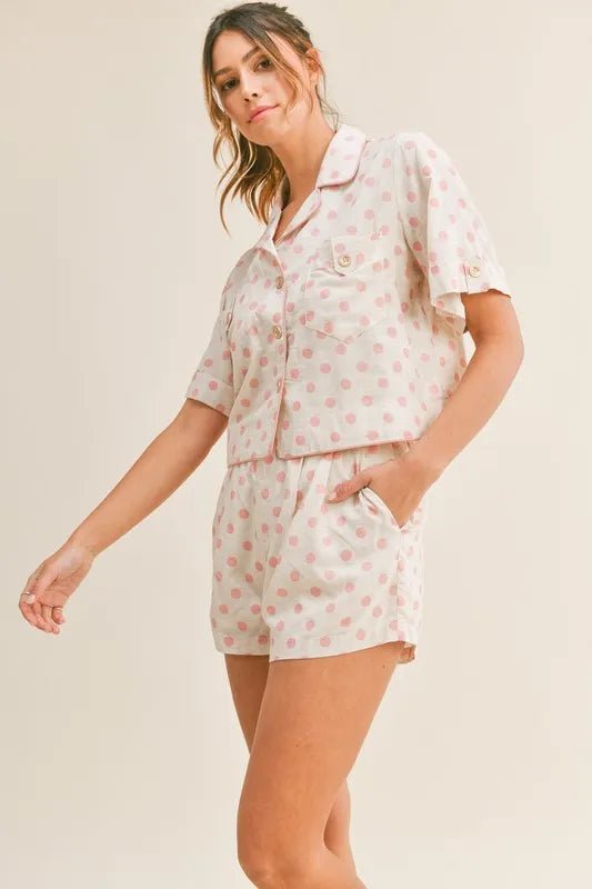 Mable - Pink Dot Pajama Set