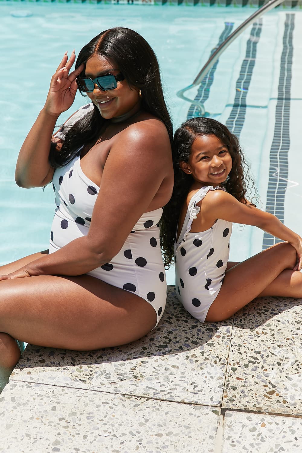 Marina West Swim - Black Cream Polka Dot One - Shoulder One - Piece Swimsuit