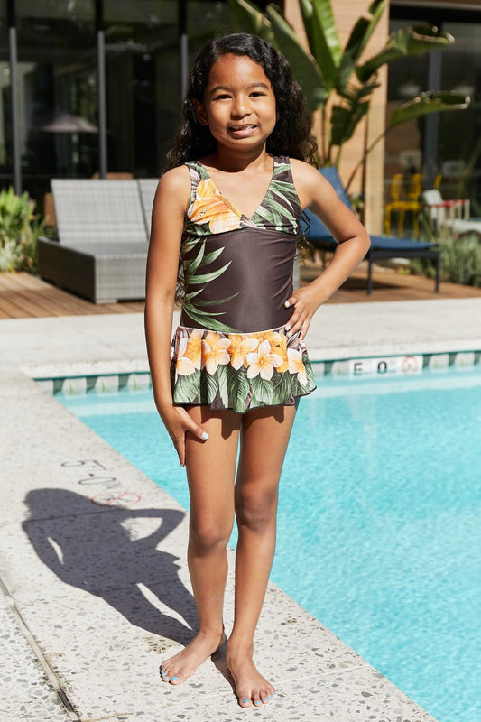 Marina West Swim - Girl's Swim Dress in Mocha