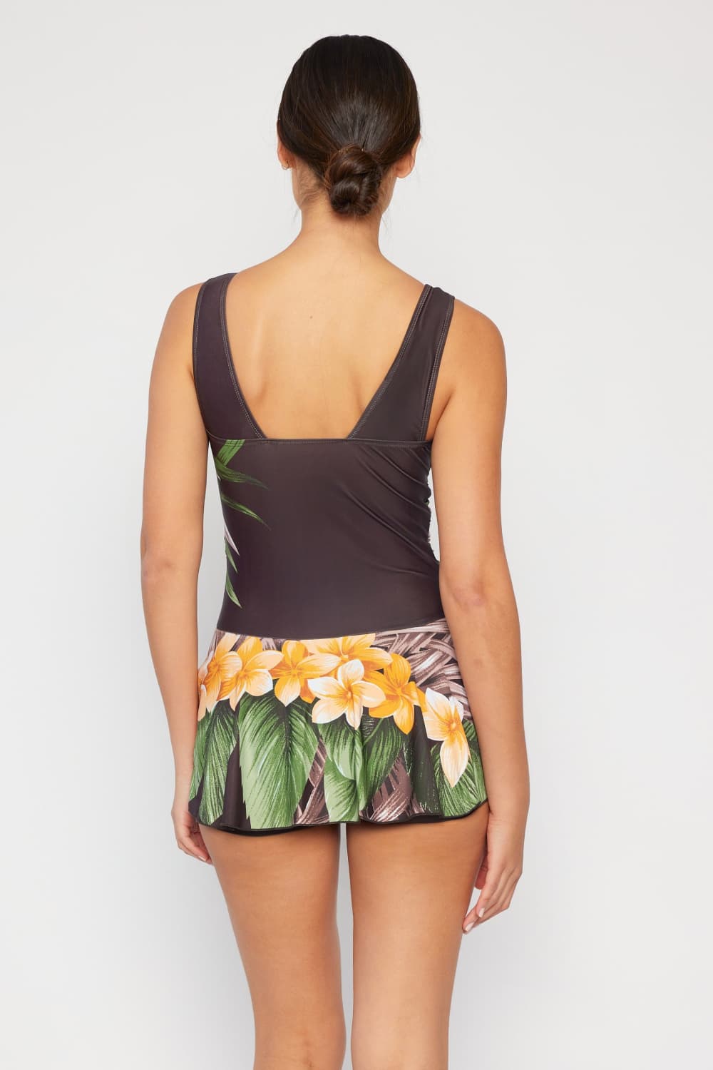 Marina West Swim - One - Piece Swim Dress in Aloha Brown