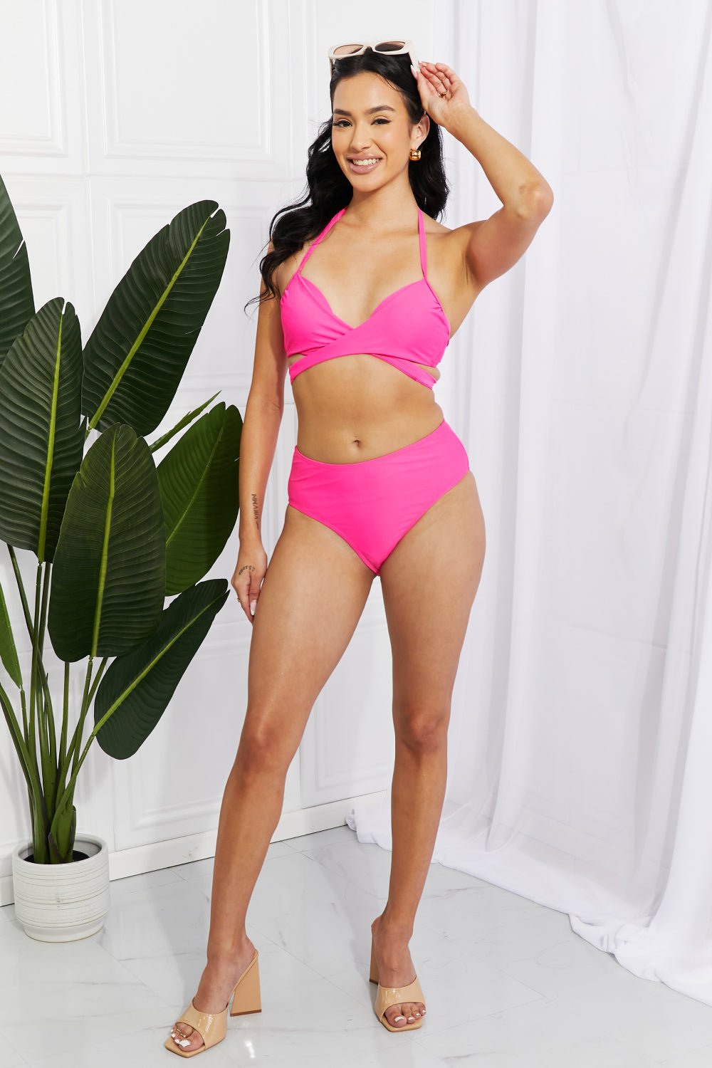 Marina West SwimHalter Bikini in Hot Pink