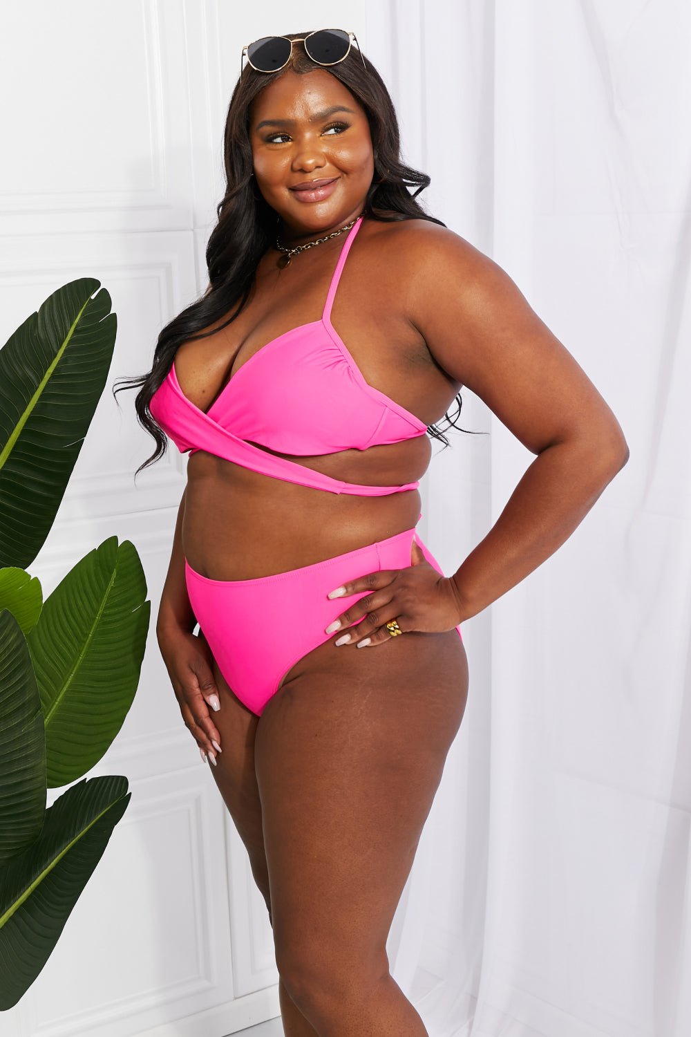 Marina West SwimHalter Bikini in Hot Pink