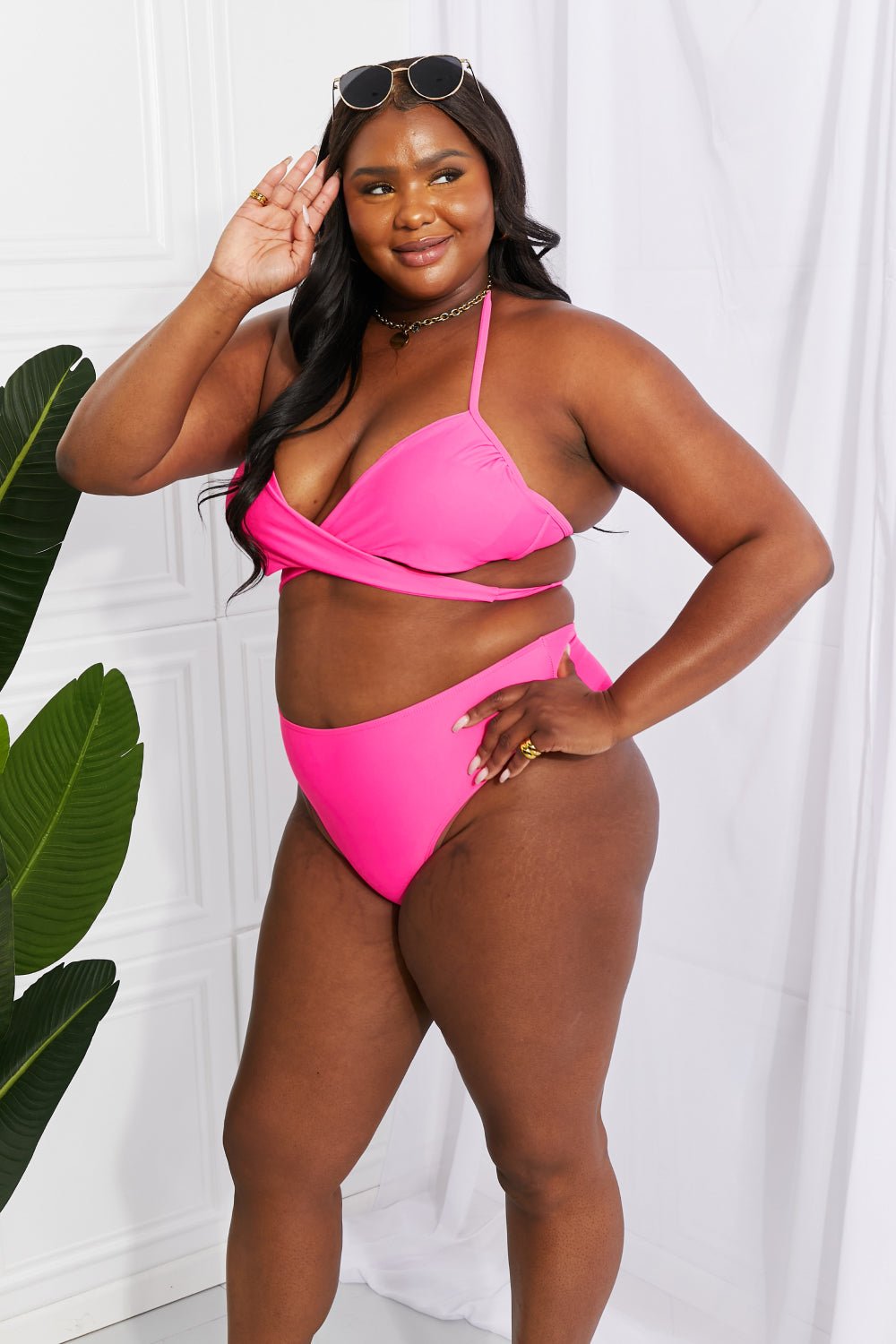 Marina West SwimHalter Bikini in Hot Pink