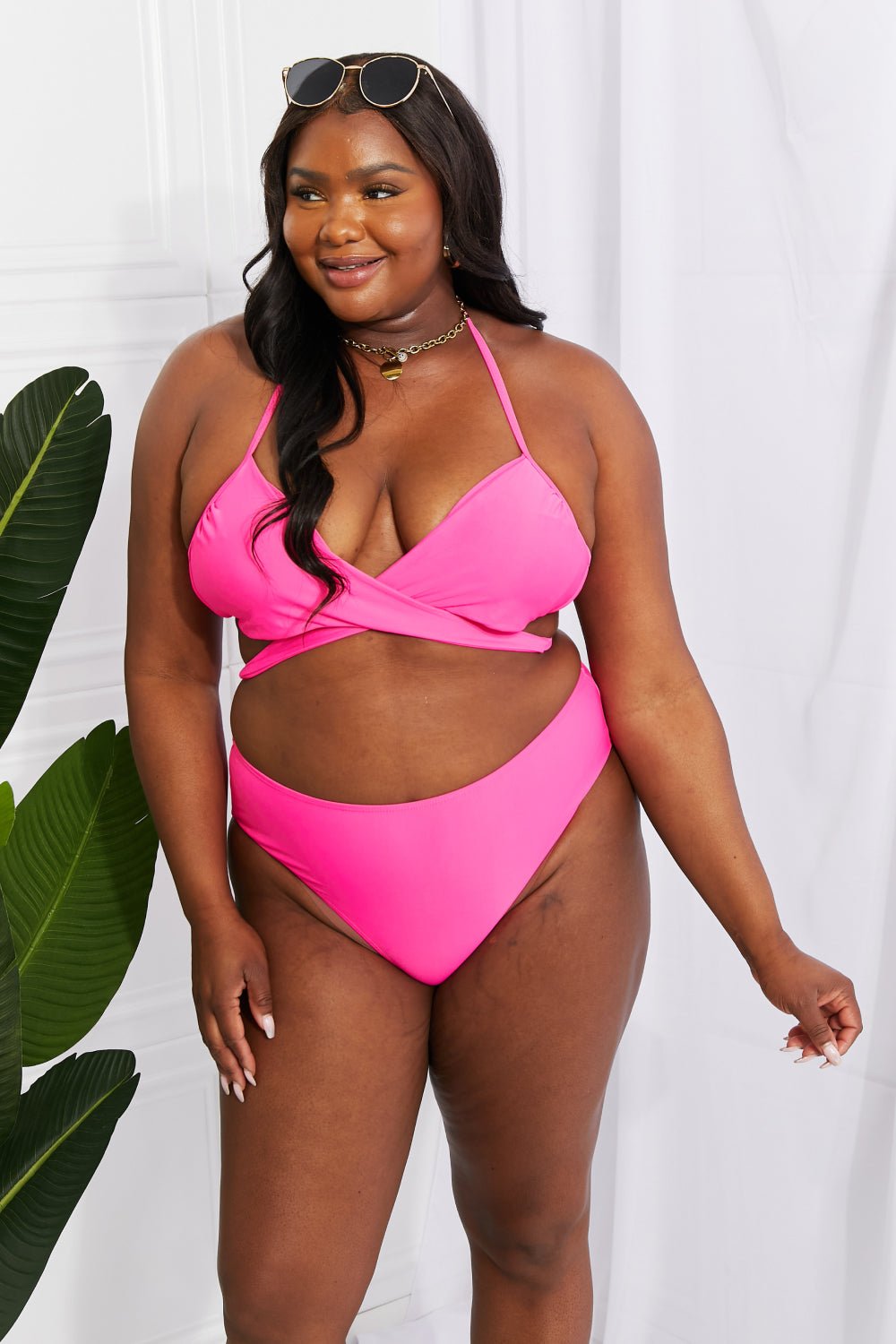 Marina West SwimHalter Bikini in Hot Pink