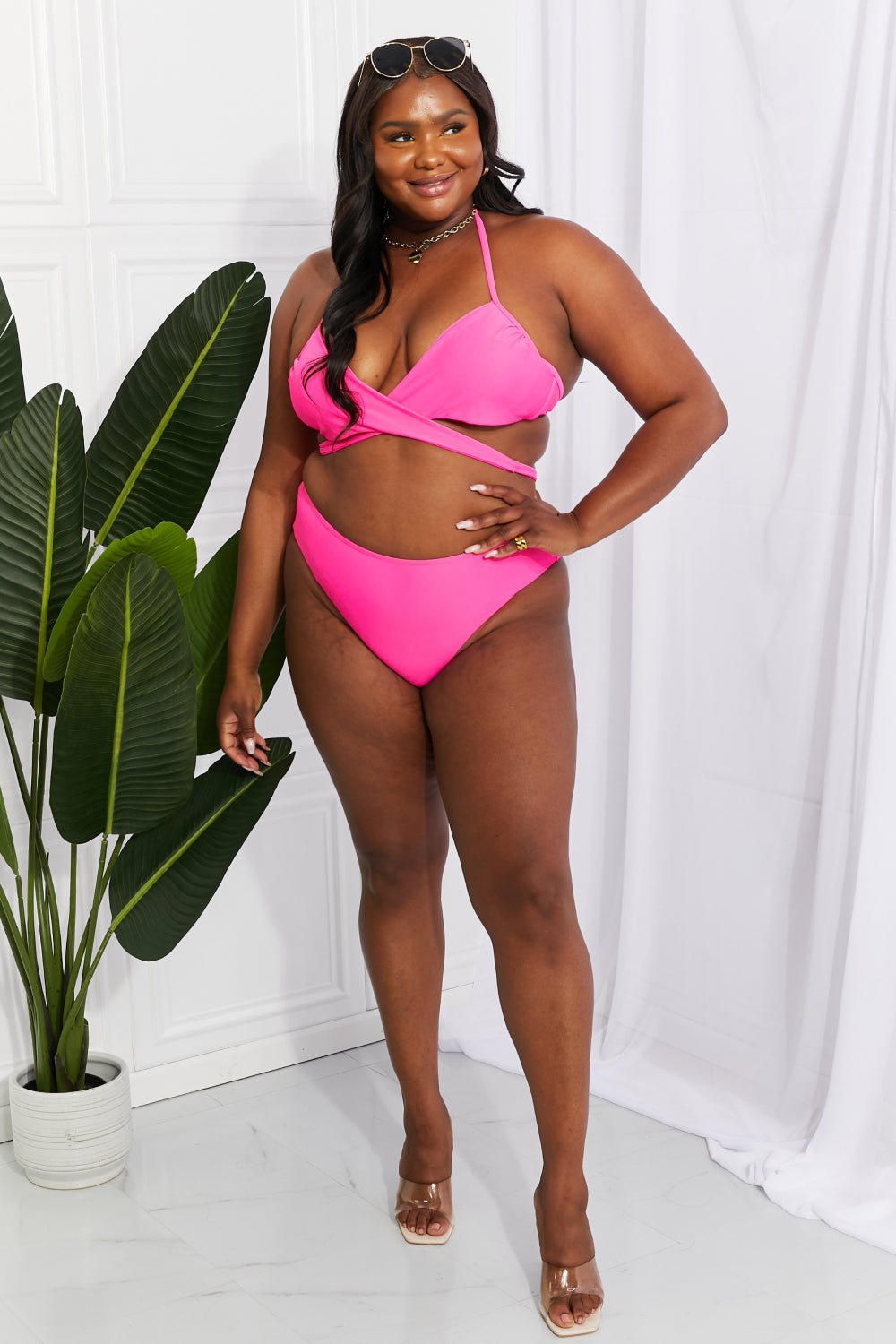 Marina West SwimHalter Bikini in Hot Pink