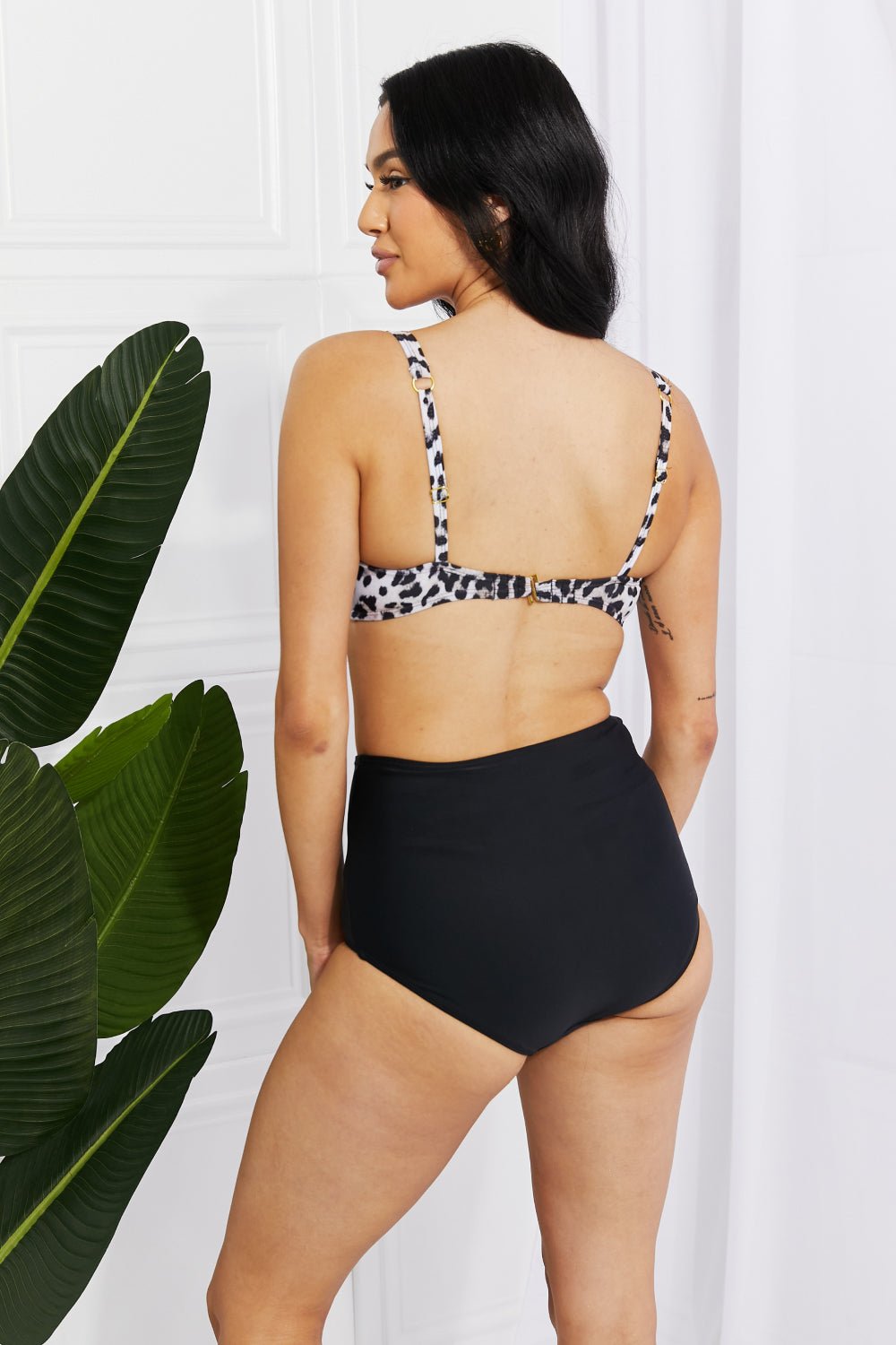 Marina West SwimTwisted Leopard Print High - Rise Bikini