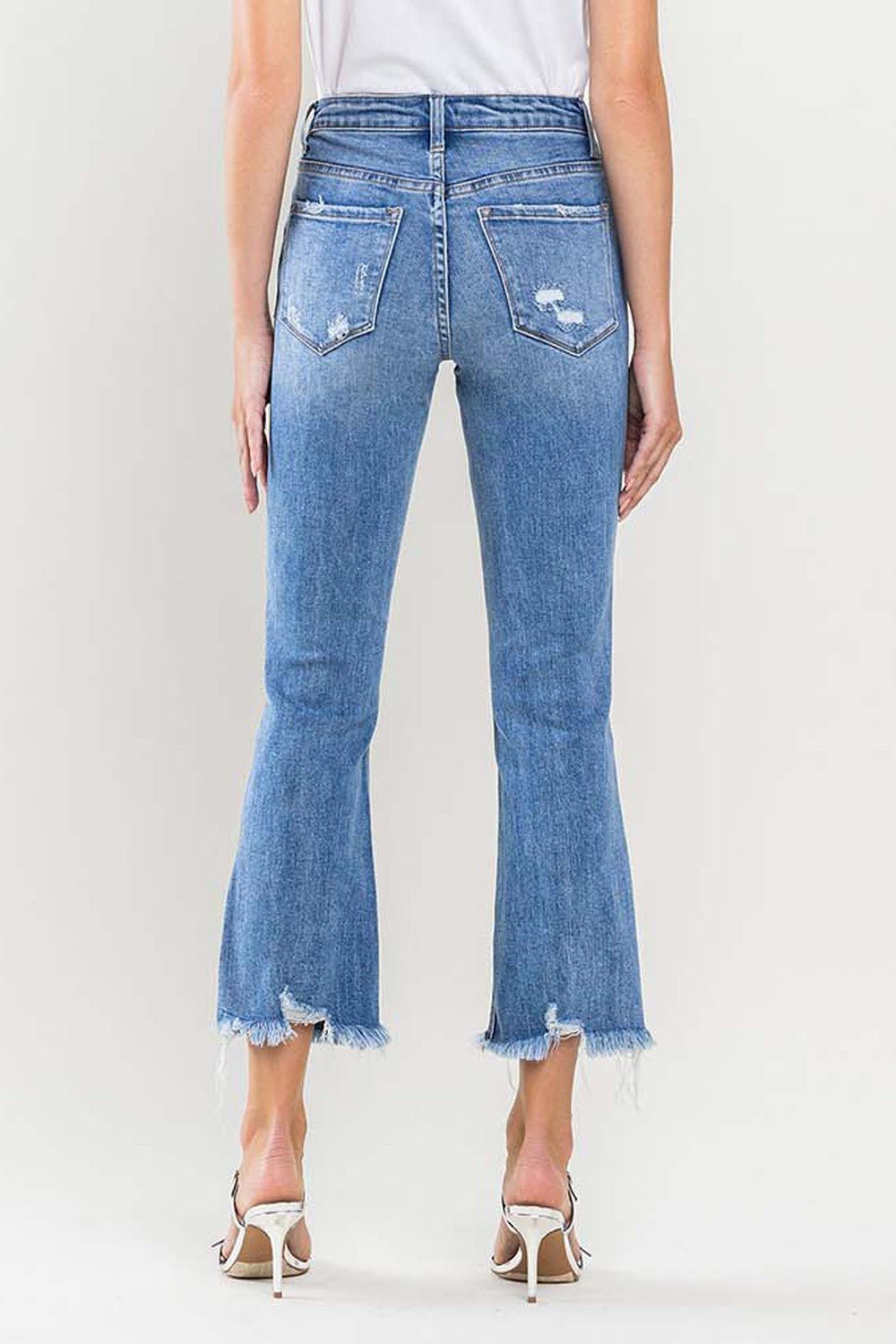 Medium Wash High Rise Cropped Flare JeansJeansVervet by Flying Monkey