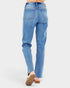 Jeans de cintura alta, pierna recta y lavado medio