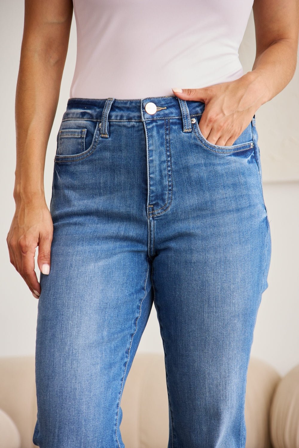 Medium Wash Tummy Control High Waist JeansJeansRFM
