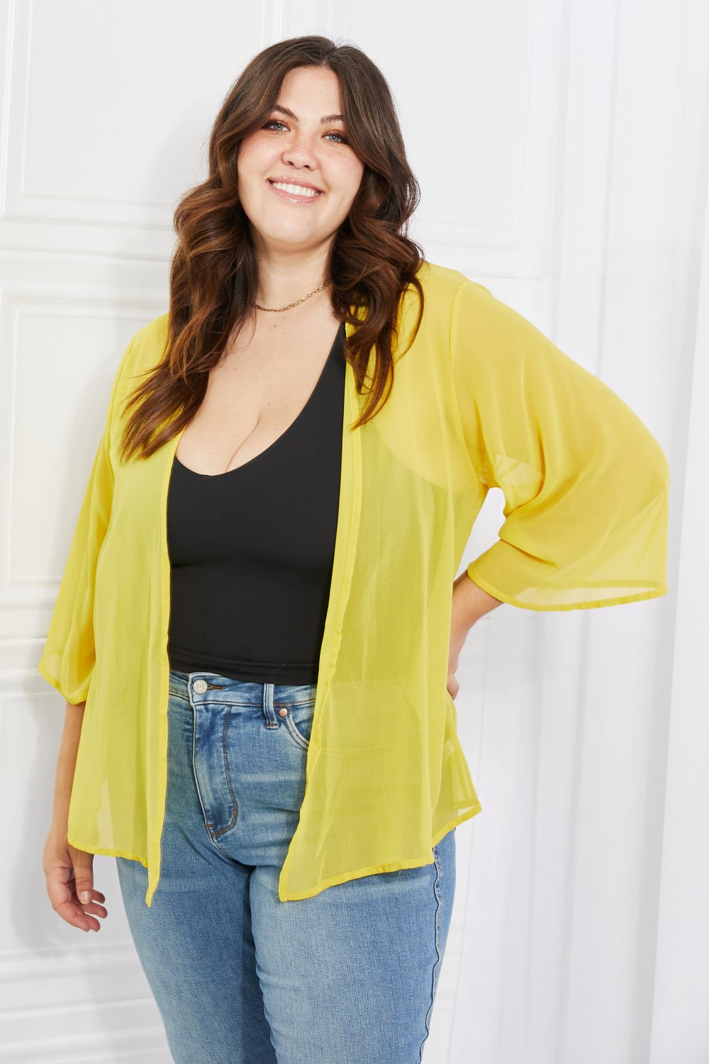 Melody - Chiffon Kimono in Yellow