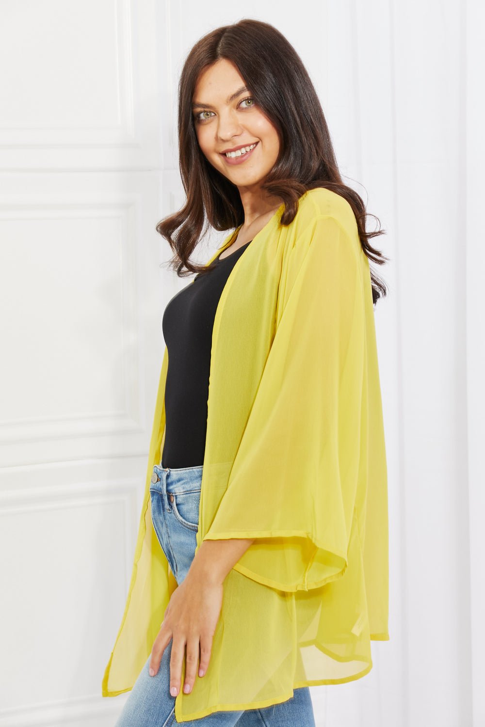 Melody - Chiffon Kimono in Yellow