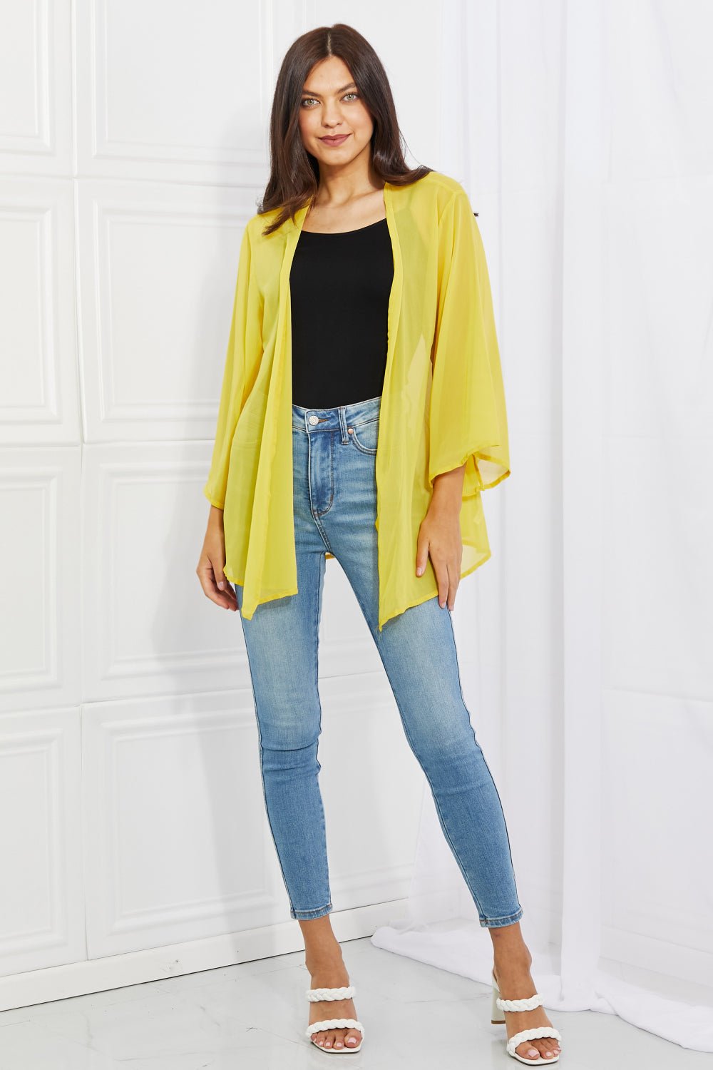 Melody - Chiffon Kimono in Yellow