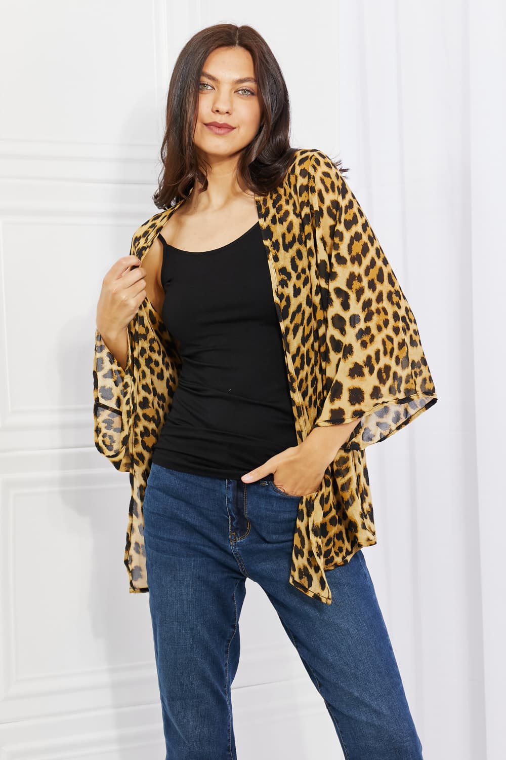 Melody - Leopard Print Chiffon Kimono