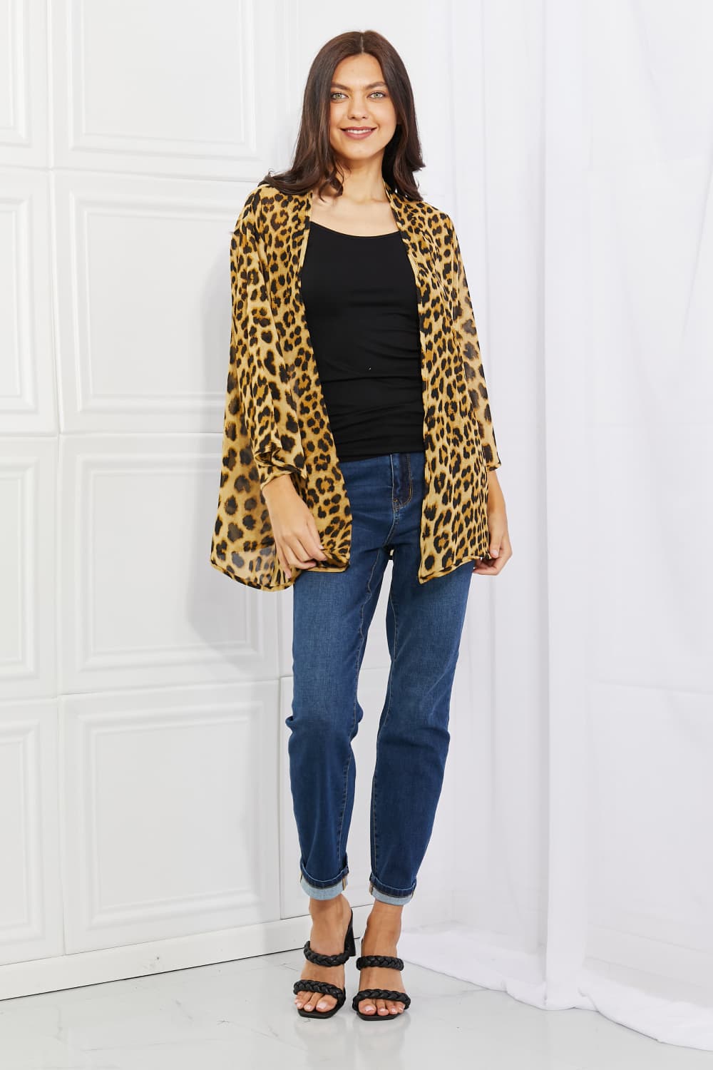 Melody - Leopard Print Chiffon Kimono