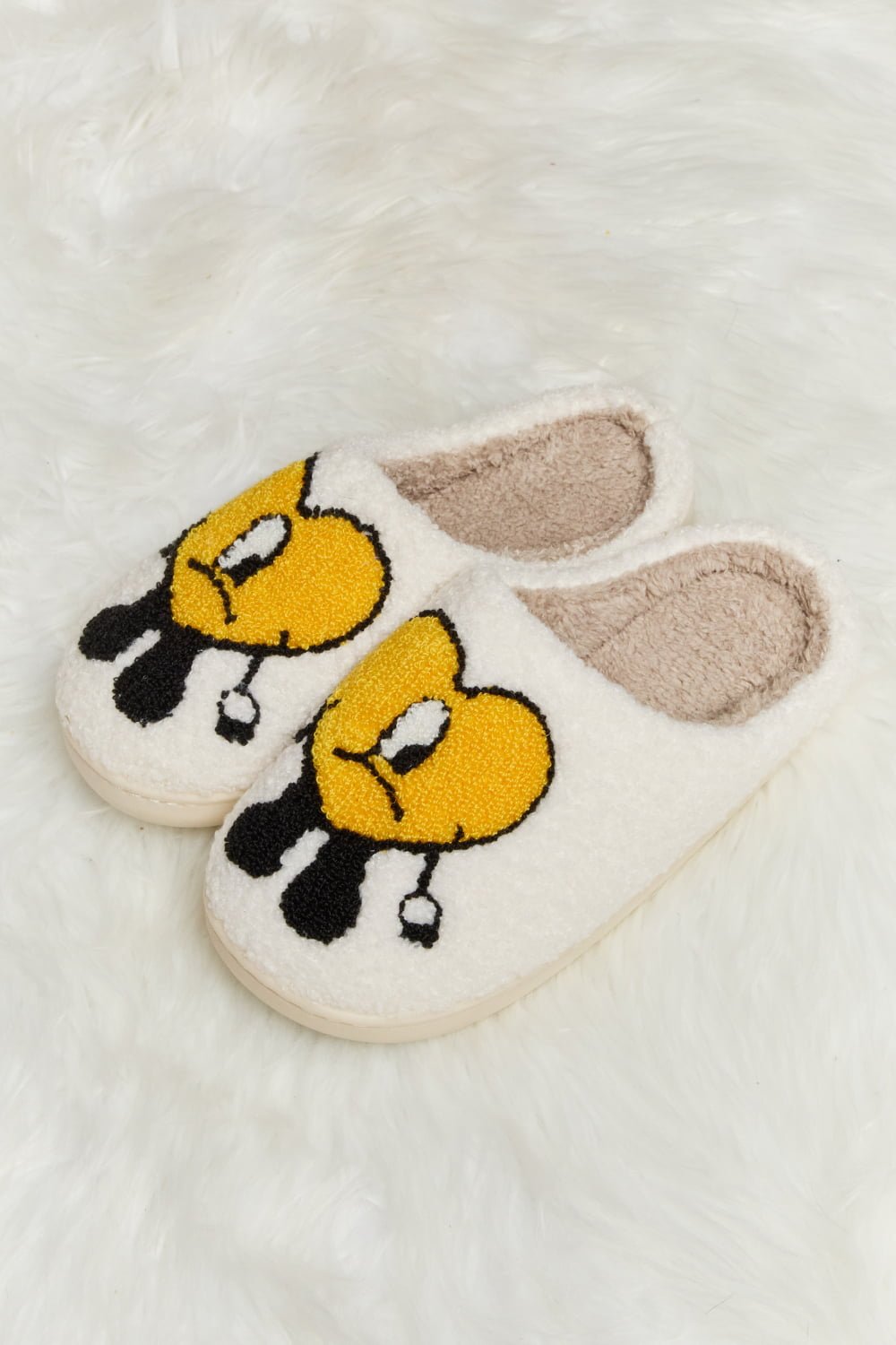 Melody - Love Heart Print Plush Slippers