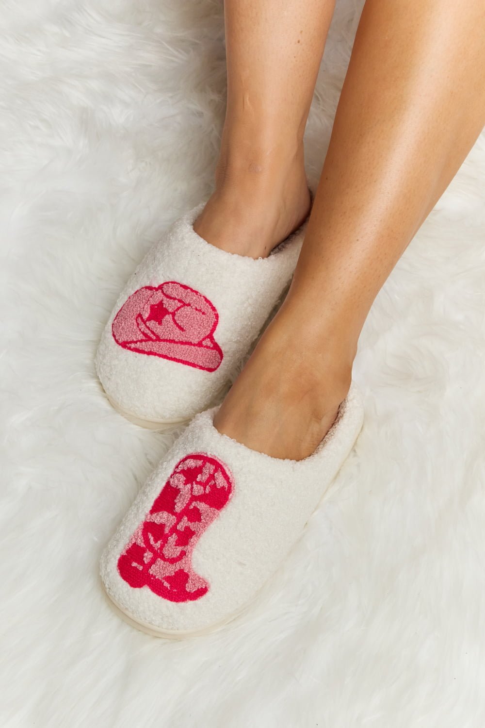 Melody - Printed Plush Slide Slippers