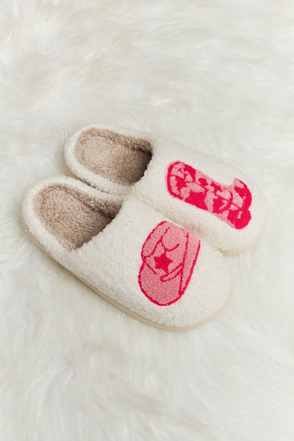 Melody - Printed Plush Slide Slippers