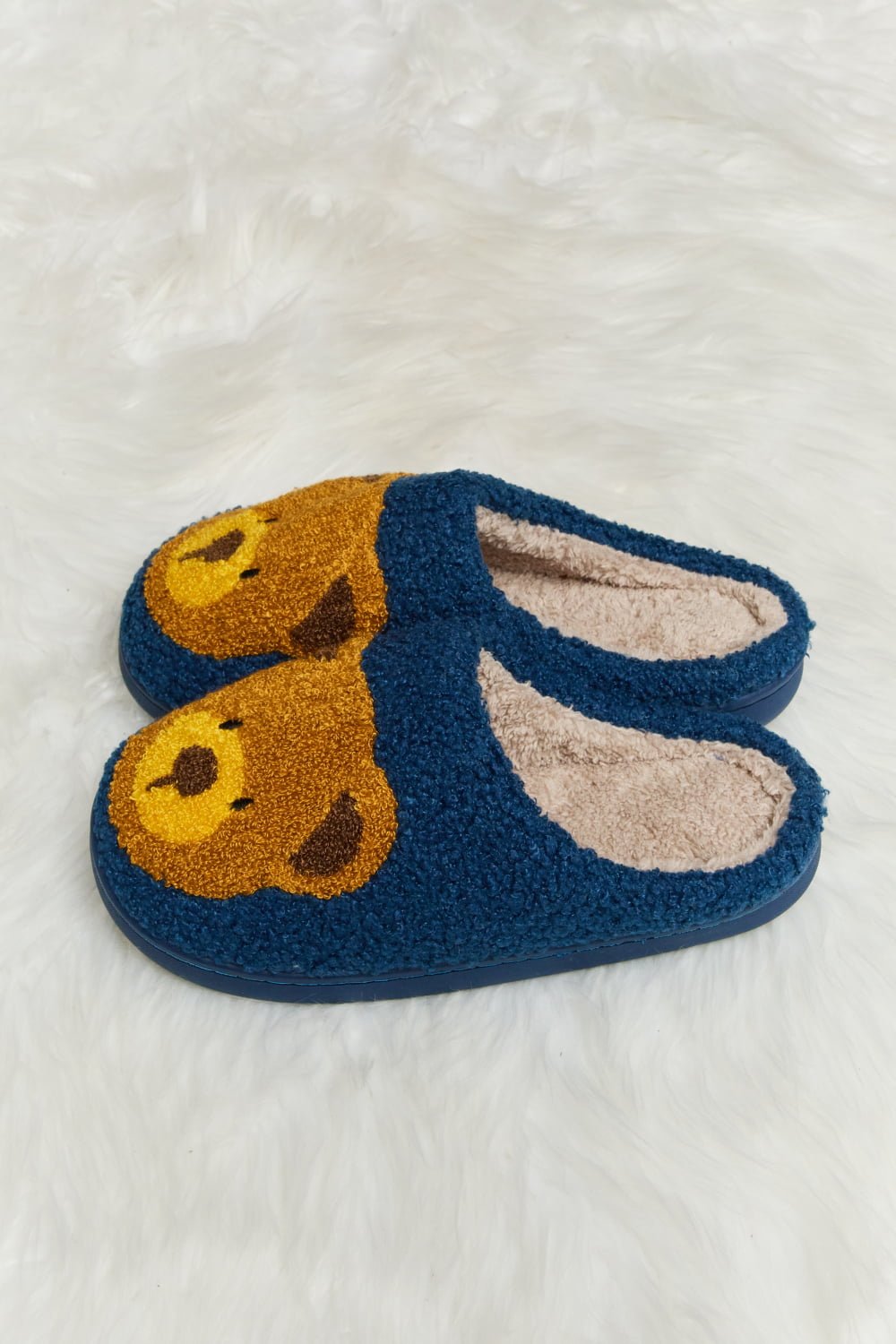 Melody - Teddy Bear Print Plush Slide Slippers