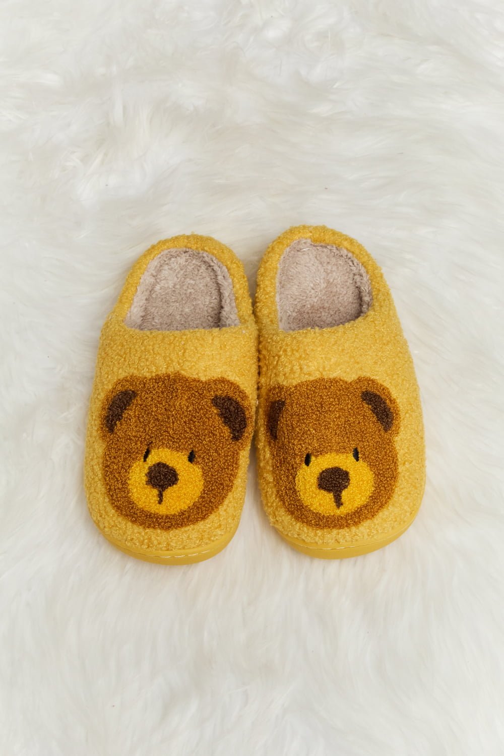 Melody - Teddy Bear Print Plush Slide Slippers