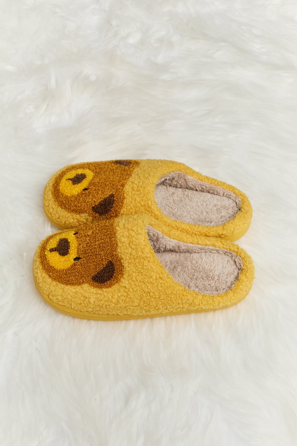 Melody - Teddy Bear Print Plush Slide Slippers