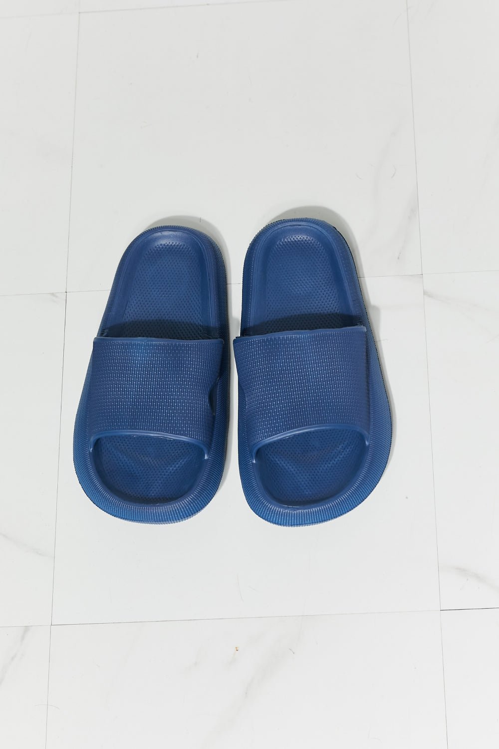 MelodyOpen Toe Slide Slipper Sandals in Dark Blue