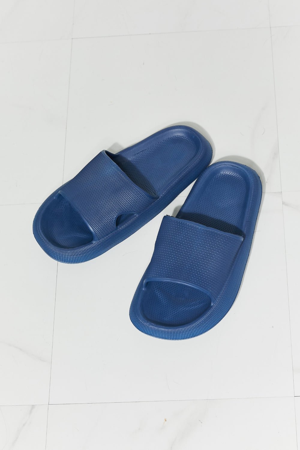 MelodyOpen Toe Slide Slipper Sandals in Dark Blue