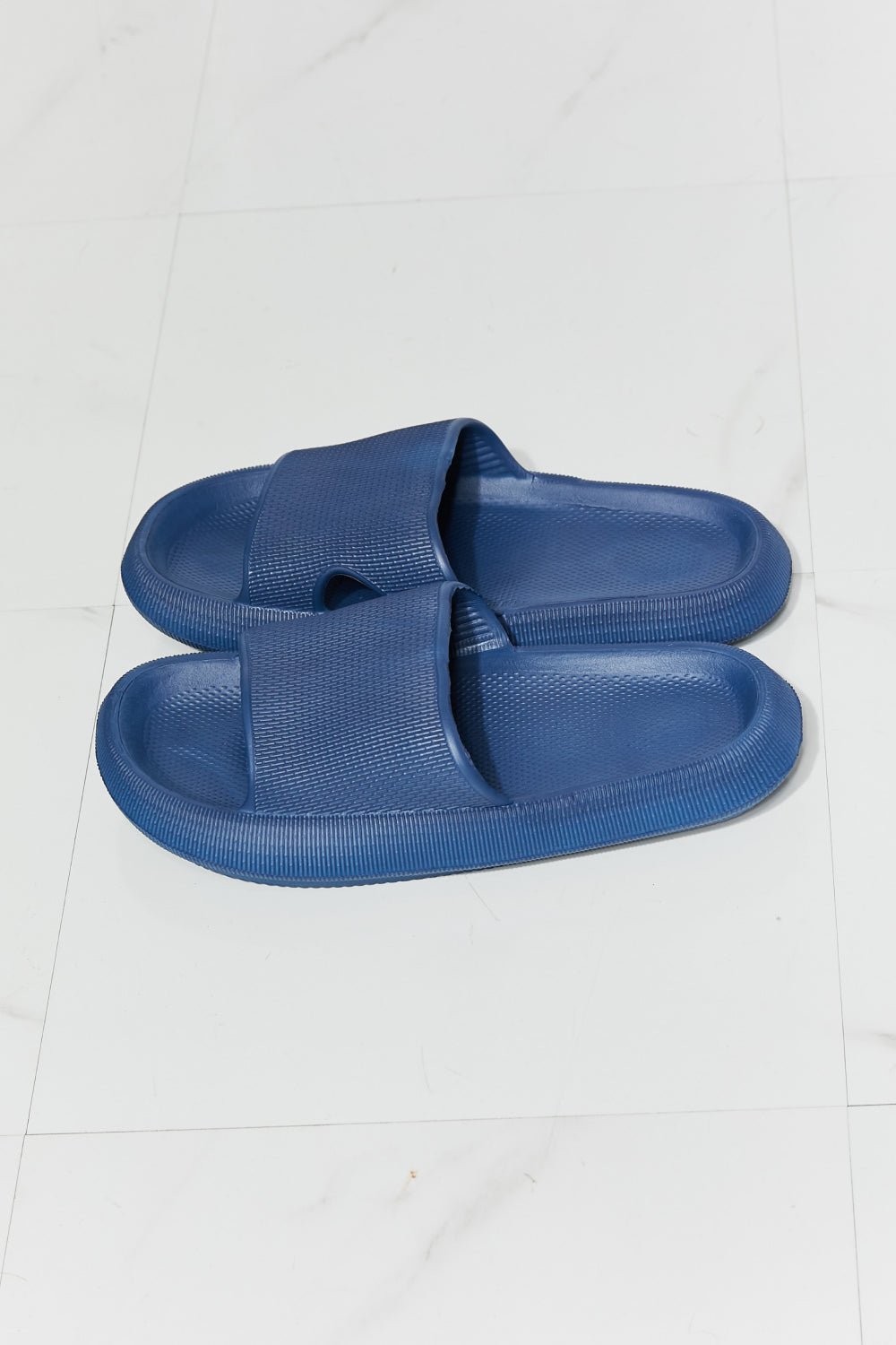 MelodyOpen Toe Slide Slipper Sandals in Dark Blue