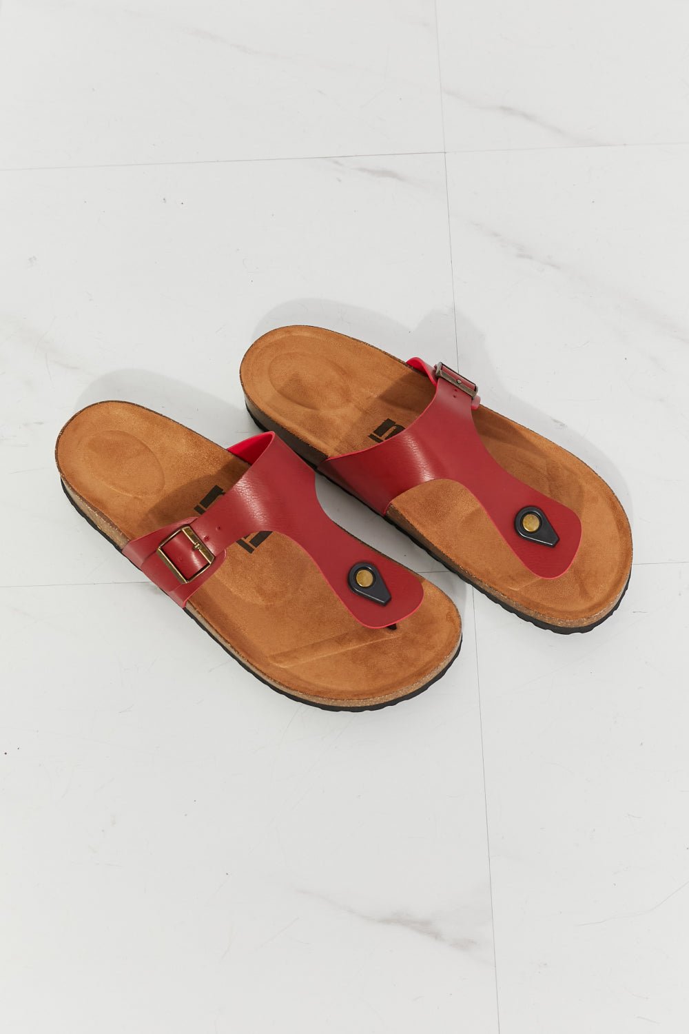 MelodyVegan Leather T - Strap Flip - Flop in Burgundy