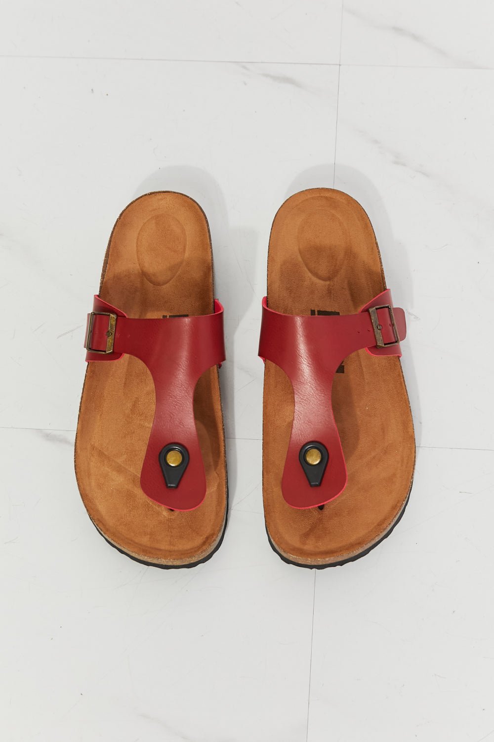 MelodyVegan Leather T - Strap Flip - Flop in Burgundy