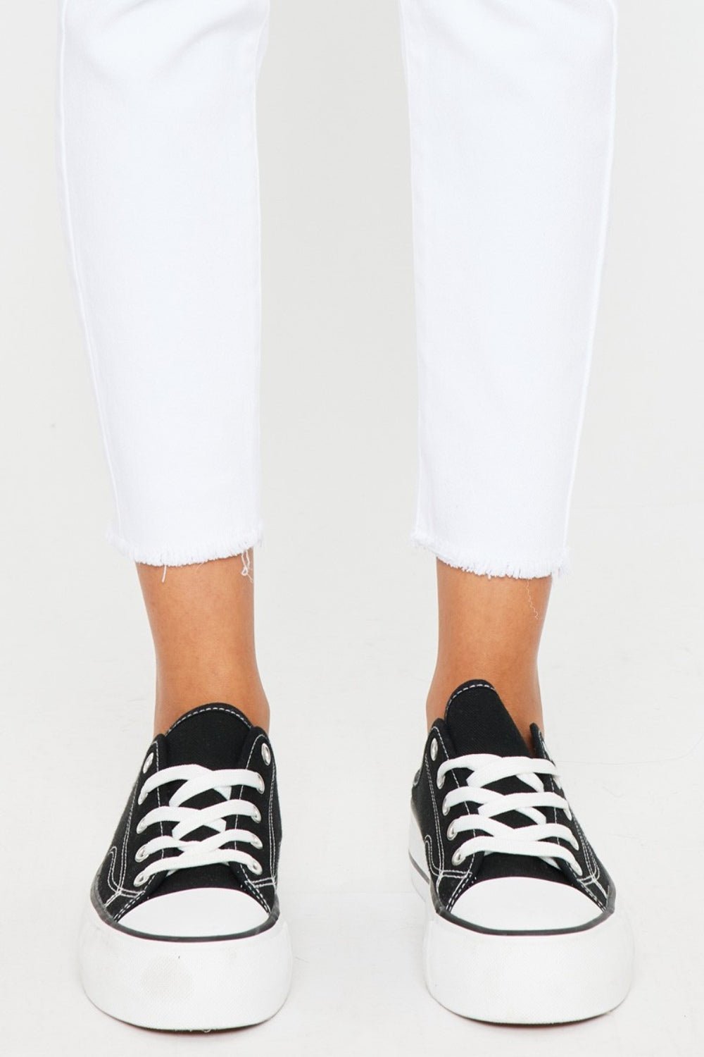 Mid Rise Ankle Skinny Jeans in WhiteJeansKancan