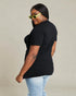 T-shirt graphique avec symbole de paix et papillon en noir